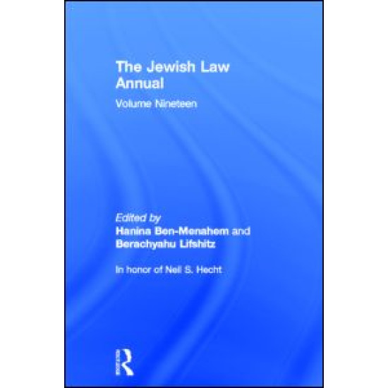 The Jewish Law Annual Volume 19 The Jewish Law Annual Volume 19