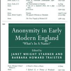 Anonymity in Early Modern England Anonymity in Early Modern England