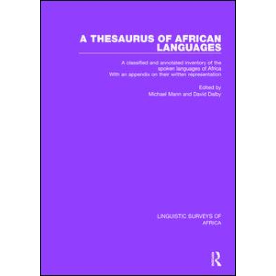 A Thesaurus of African Languages A Thesaurus of African Languages
