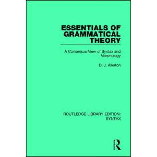 Essentials of Grammatical Theory Essentials of Grammatical Theory