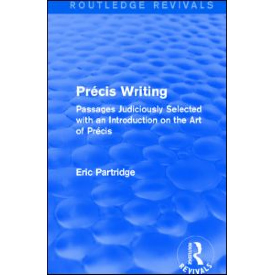 Pre´cis Writing (Routledge Revivals) Pre´cis Writing (Routledge Revivals)