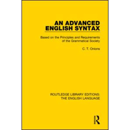 An Advanced English Syntax An Advanced English Syntax