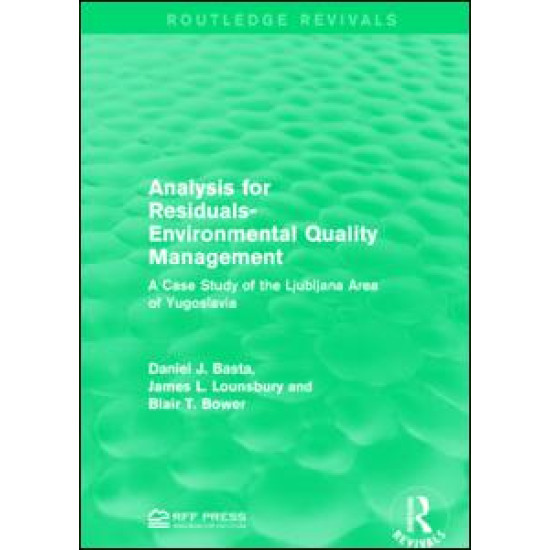 Analysis for Residuals-Environmental Quality Management Analysis for Residuals-Environmental Quality Management