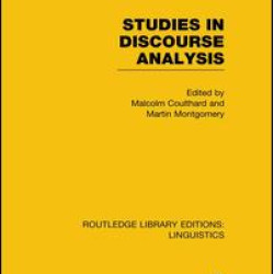Studies in Discourse Analysis (RLE Linguistics B: Grammar)