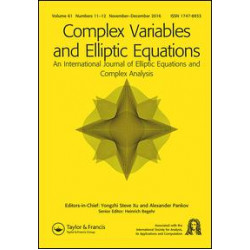 Complex Variables and Elliptic Equations: An International Journal Complex Variables and Elliptic Equations: An International Journal