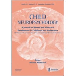 Child Neuropsychology Child Neuropsychology