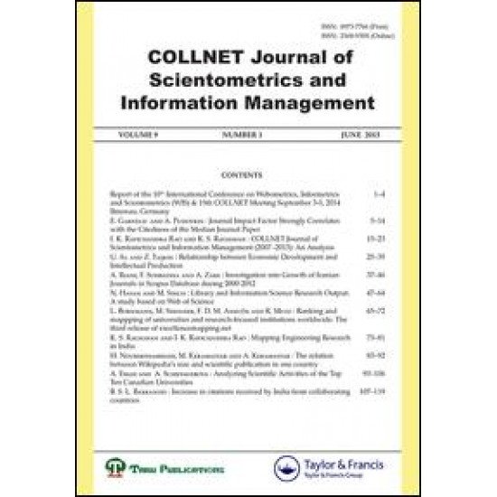 COLLNET Journal of Scientometrics and Information Management COLLNET Journal of Scientometrics and Information Management